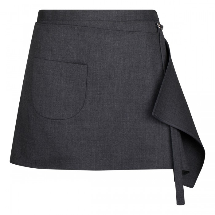 Wool folded mini skirt