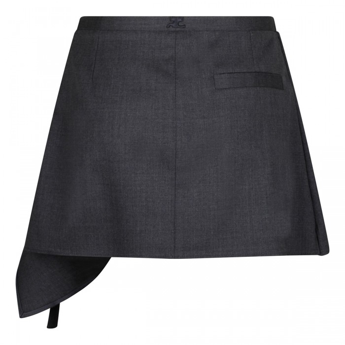 Wool folded mini skirt