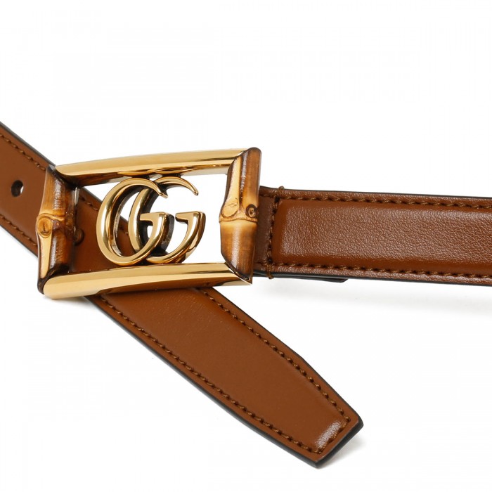 Belt with double G buckle and bamboo