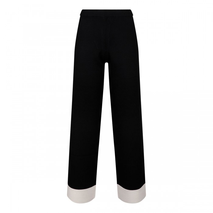 Black viscose-knit pants