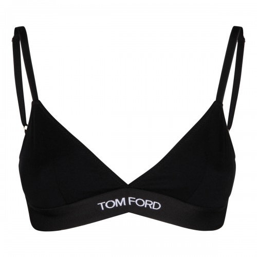 Black triangle-cup bra