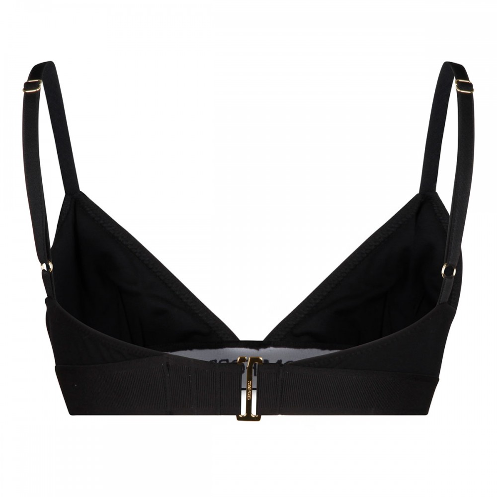 Black triangle-cup bra