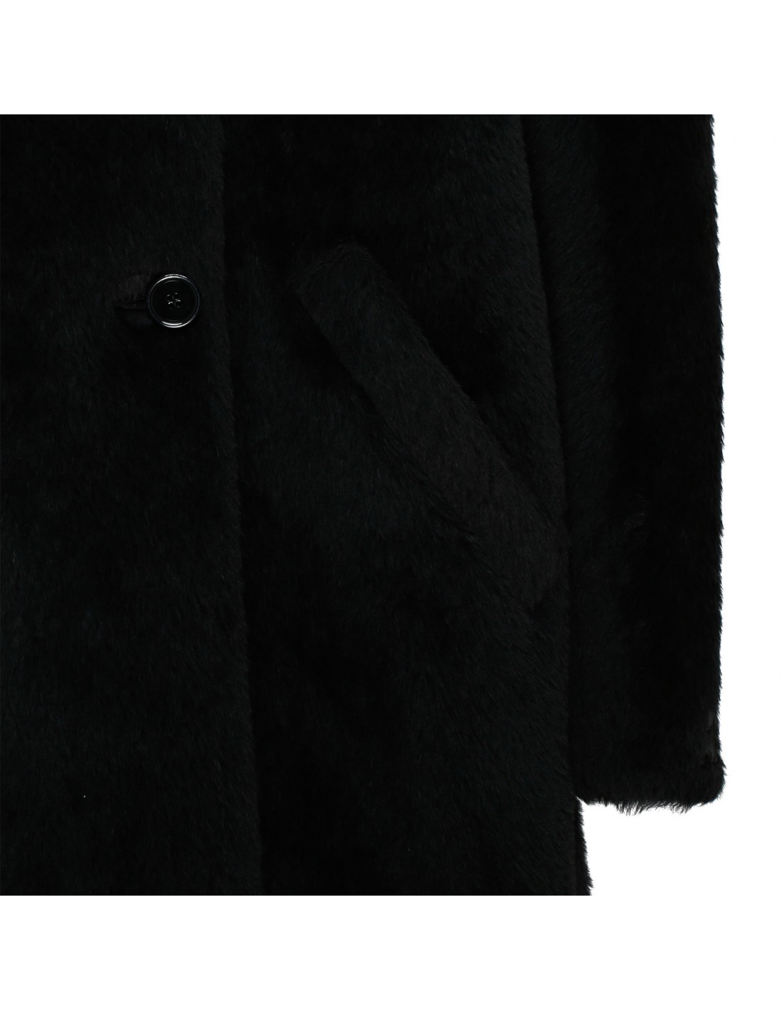 Black alpaca blend coat