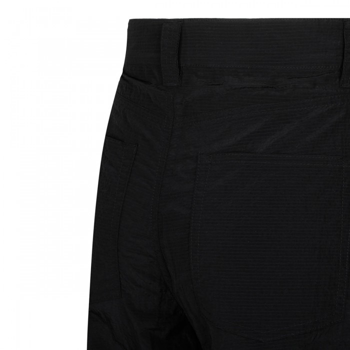 Black nylon cargo pants