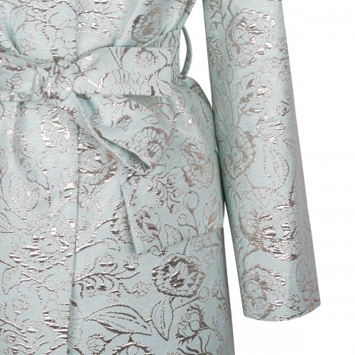 Mint green brocade long jacket 2
