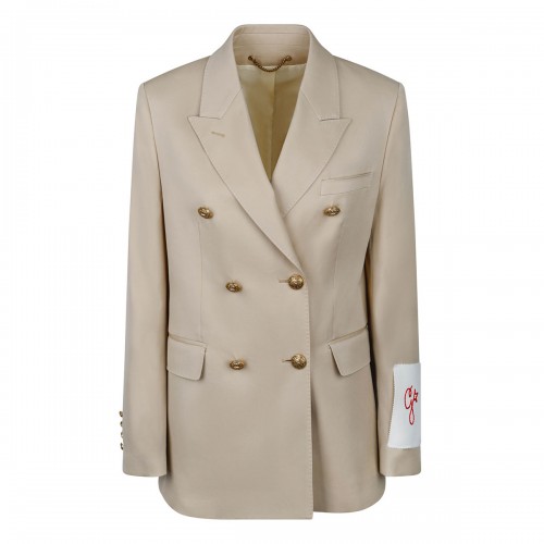 Sand double-breasted blazer