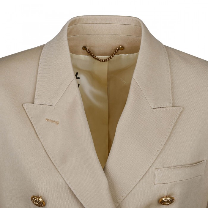 Sand double-breasted blazer