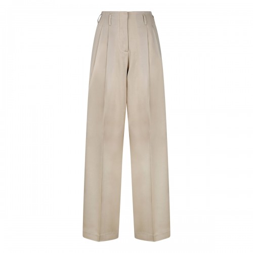 Sand wool gabardine pants