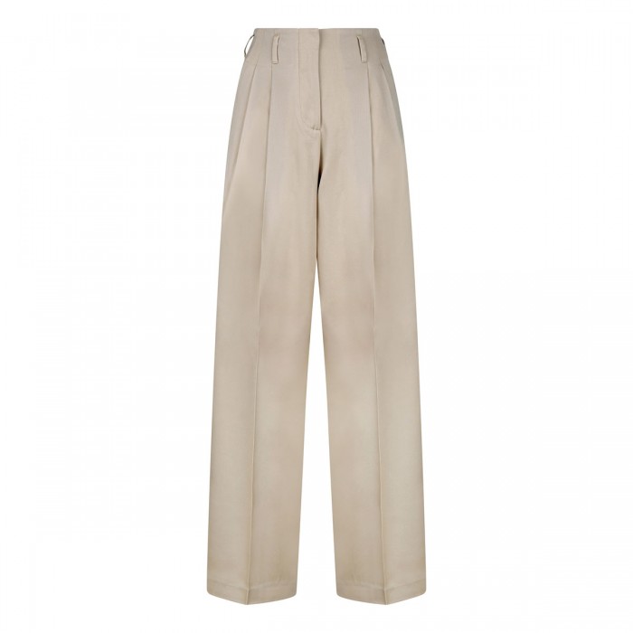 Sand wool gabardine pants