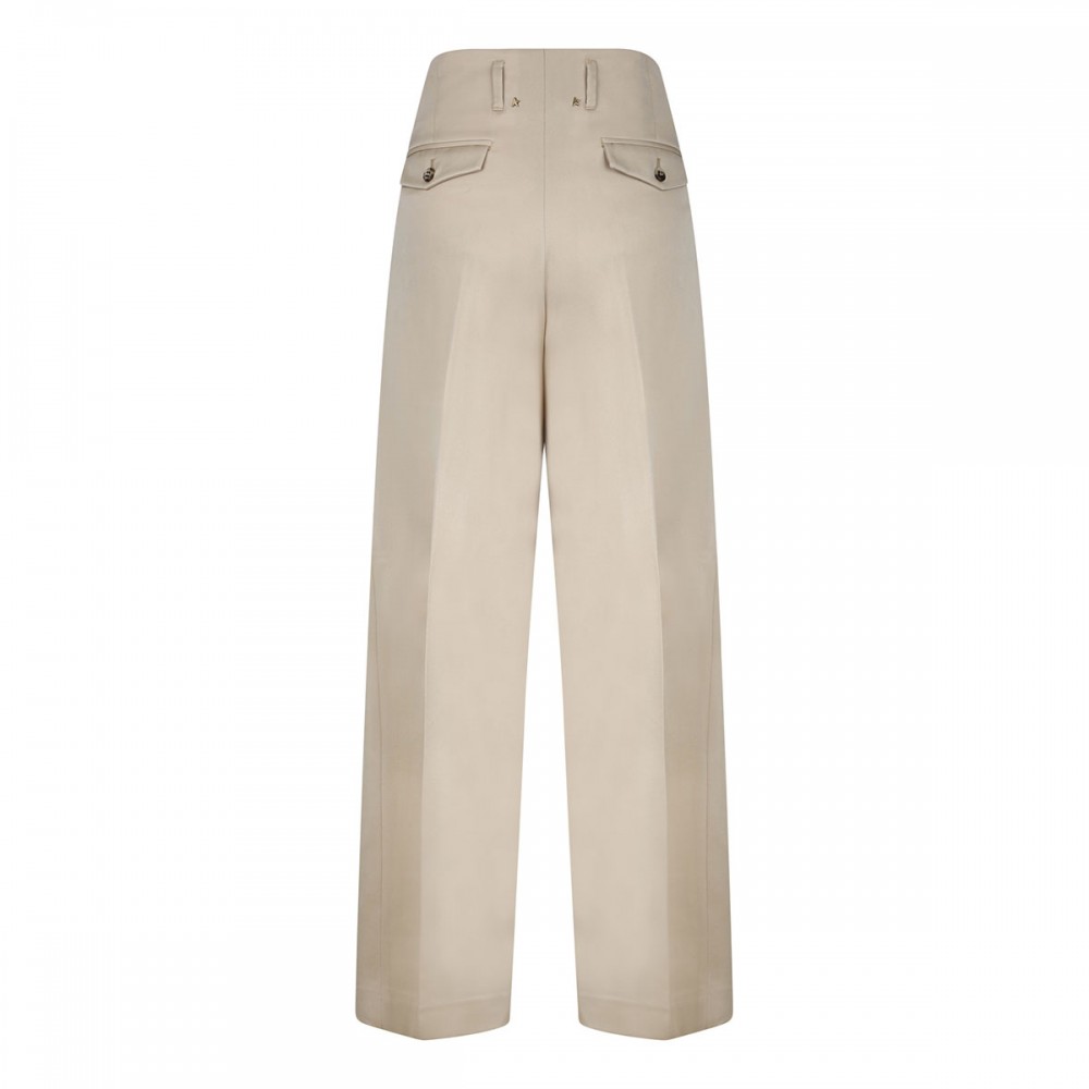 Sand wool gabardine pants