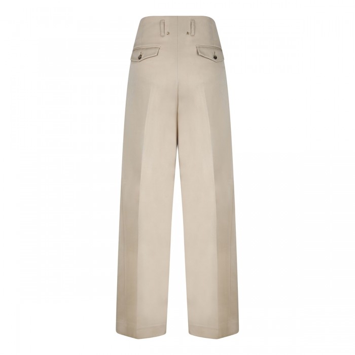 Sand wool gabardine pants
