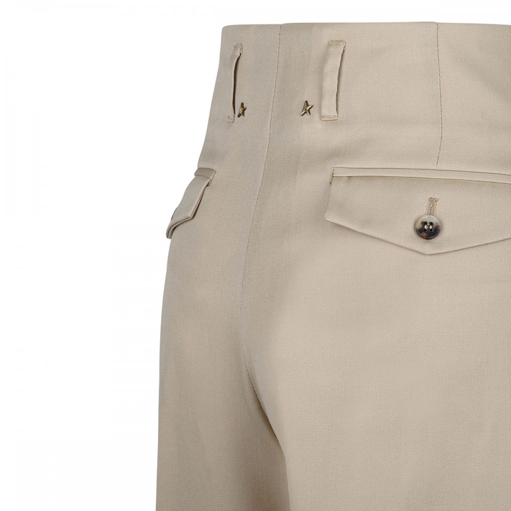 Sand wool gabardine pants
