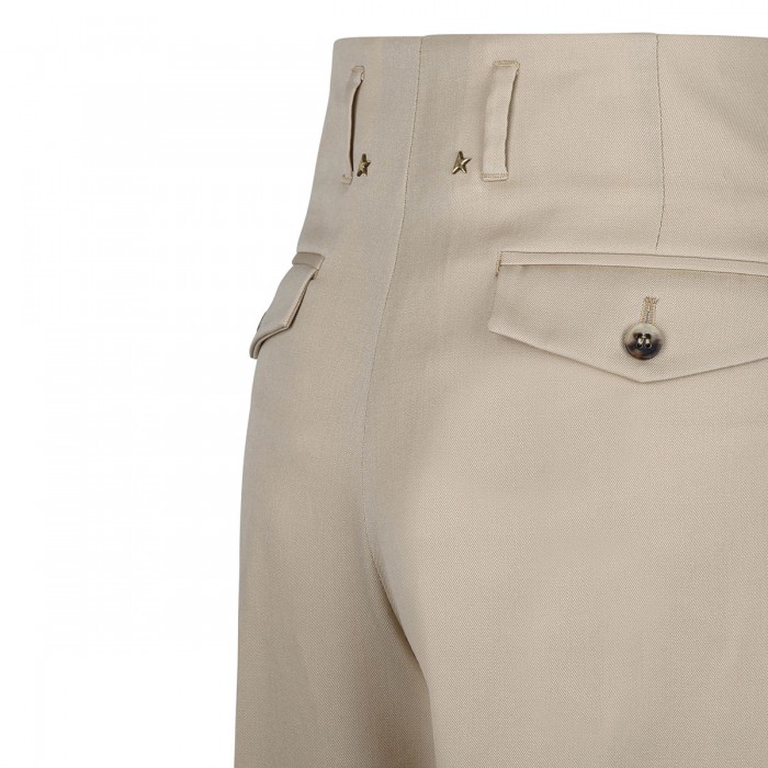 Sand wool gabardine pants