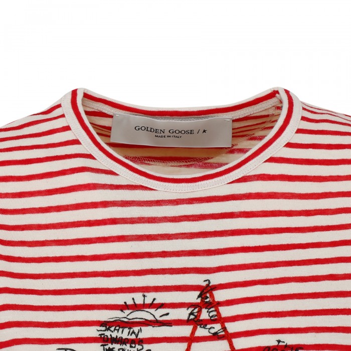 Striped T-shirt with embroidery