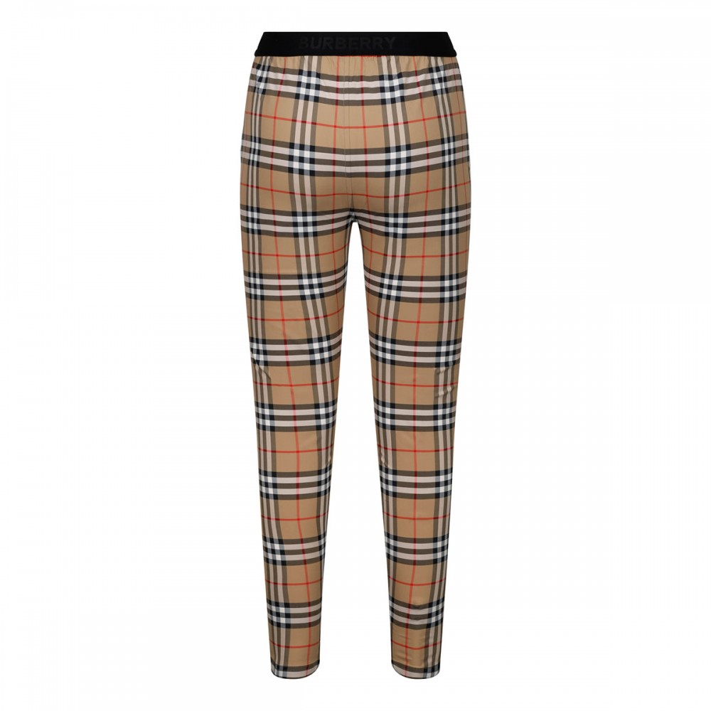 Check stretch jersey leggings