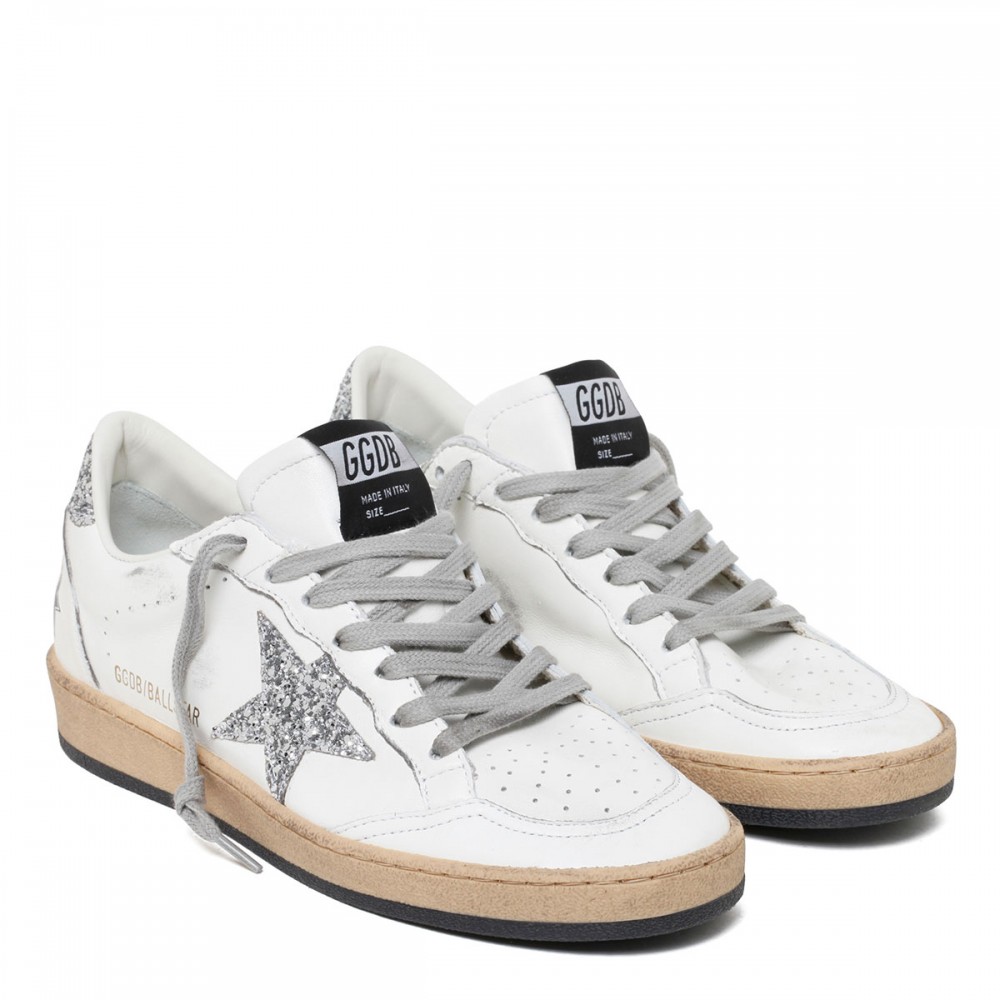 BallStar white and glitter sneakers