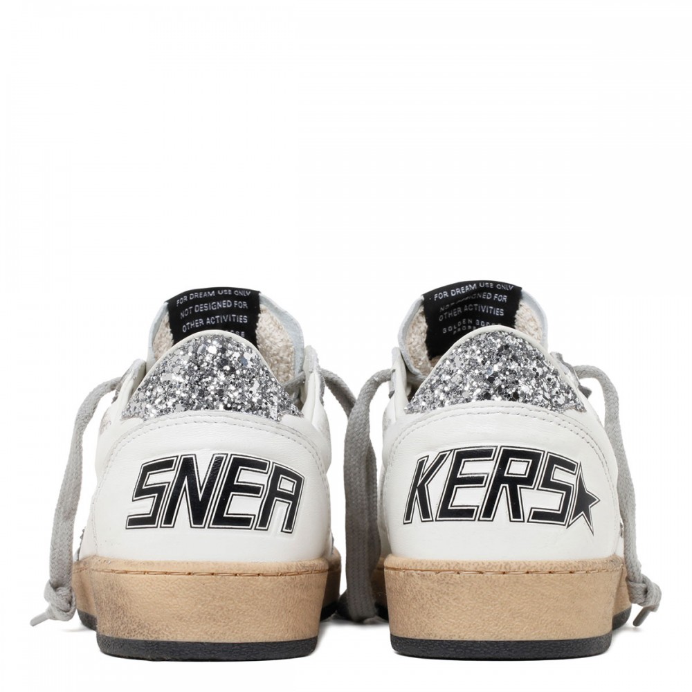 BallStar white and glitter sneakers