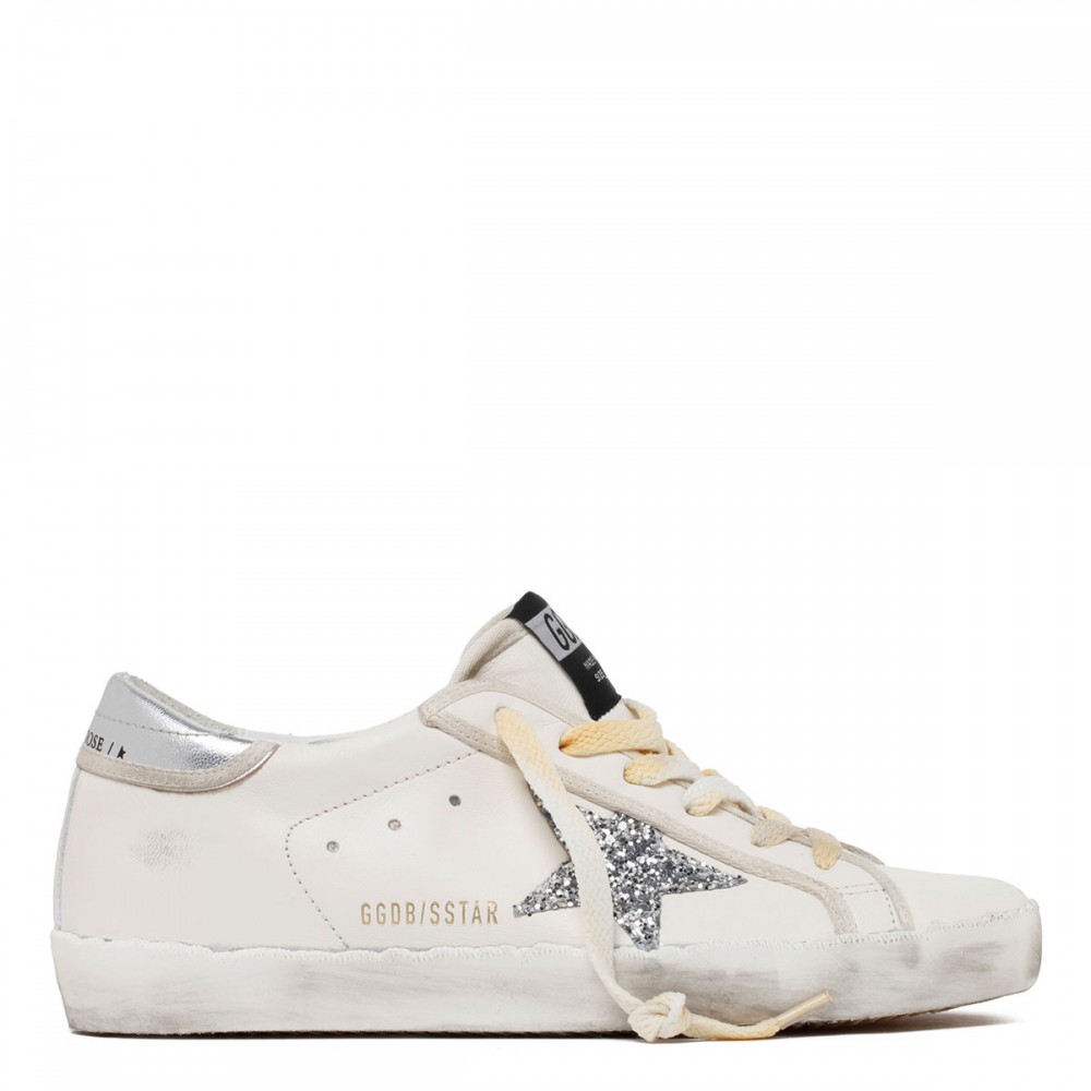 SuperStar white and glitter sneakers