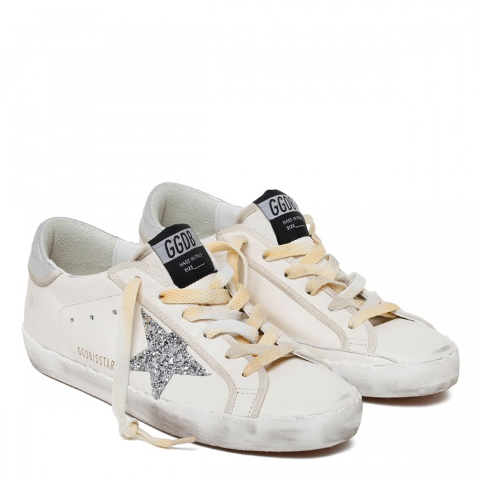 SuperStar white and glitter sneakers