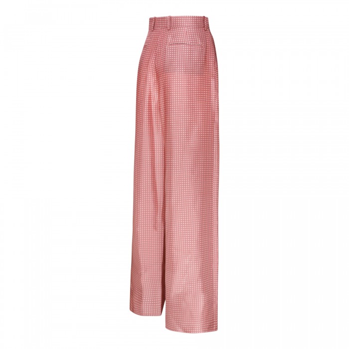 Printed wide leg fluid pants