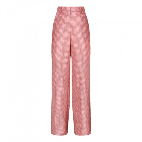 Printed wide leg fluid pants