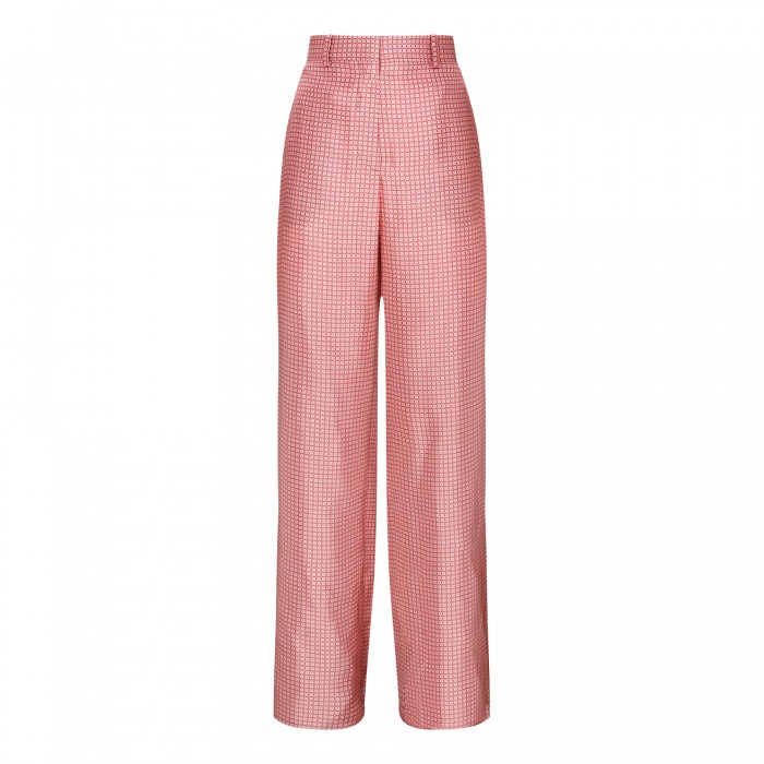 Printed wide leg fluid pants