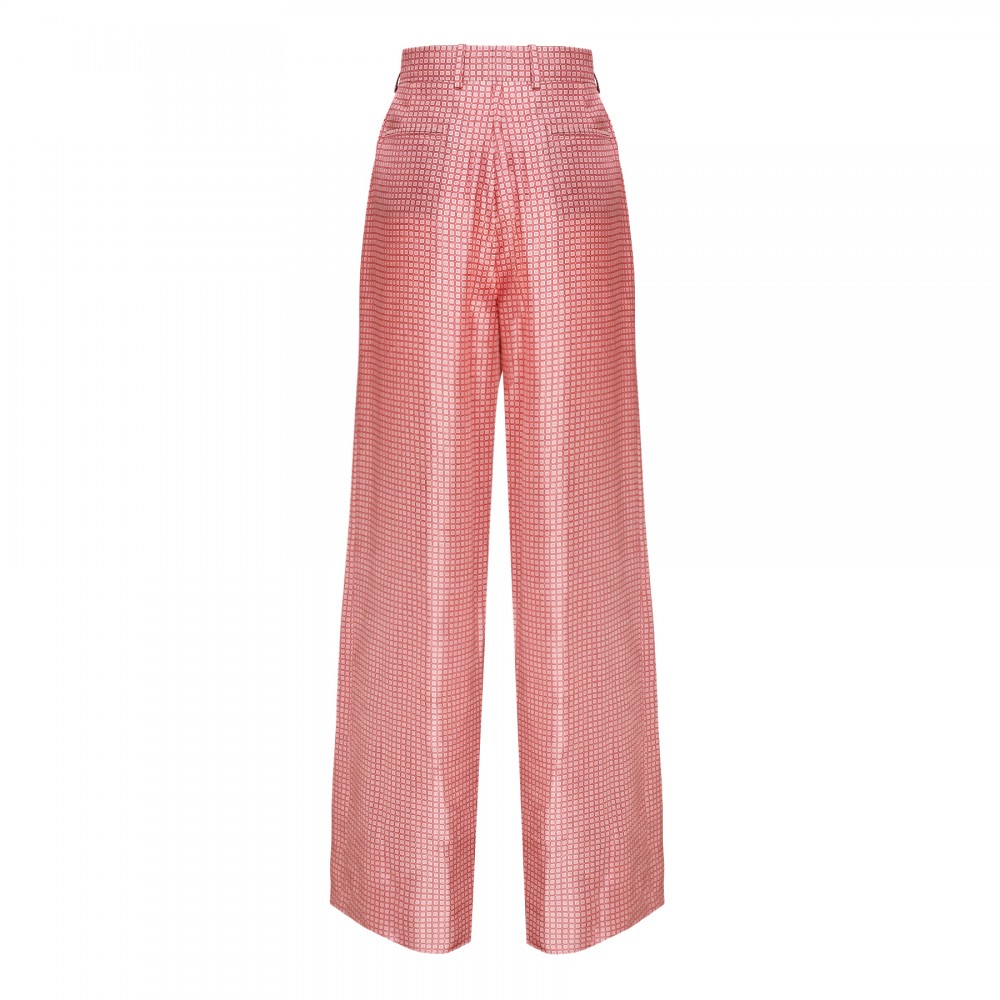 Printed wide leg fluid pants
