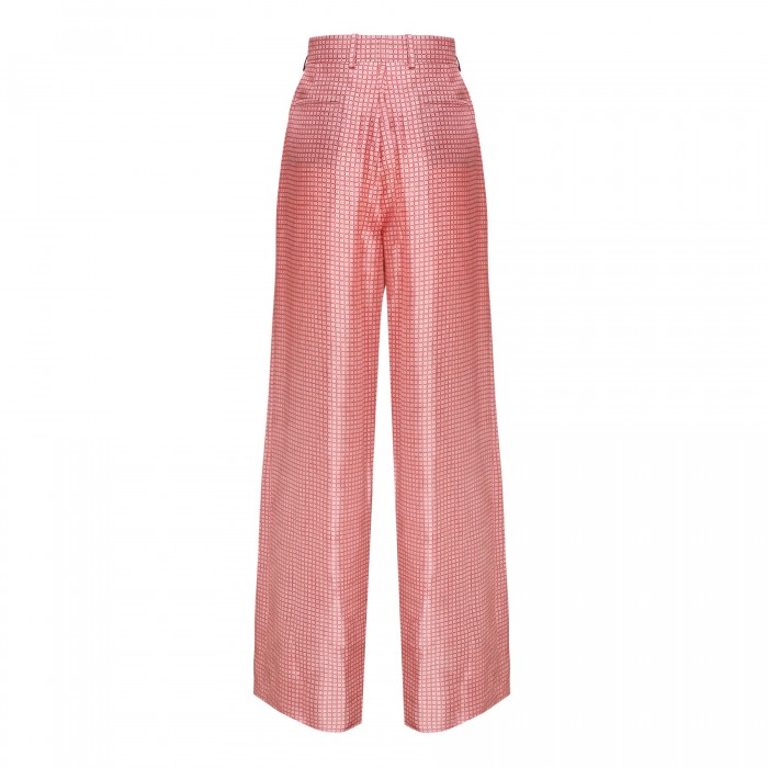 Printed wide leg fluid pants