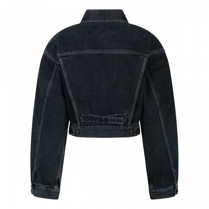 Dark blue black denim jacket