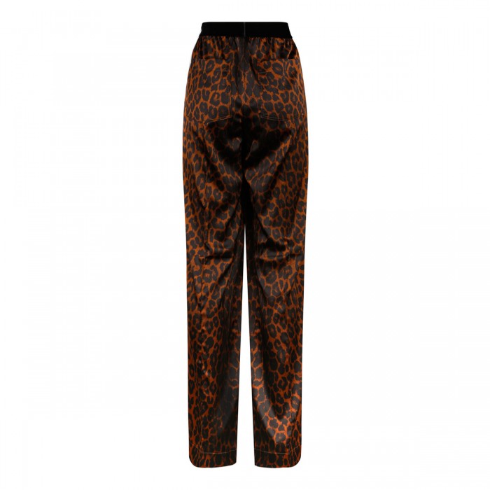 Leopard silk pants