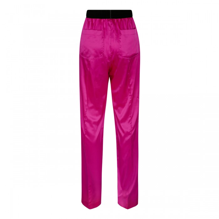 Hot pink silk pants