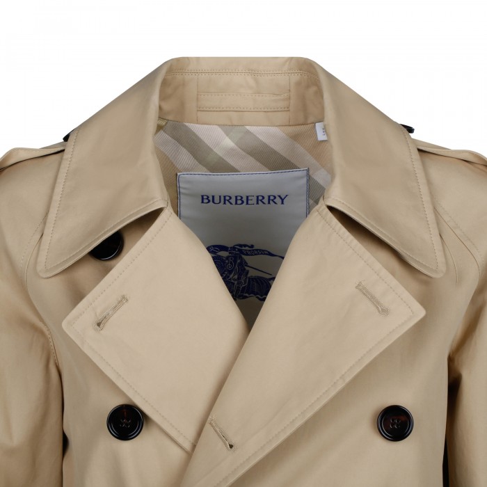 Gabardine long trench coat