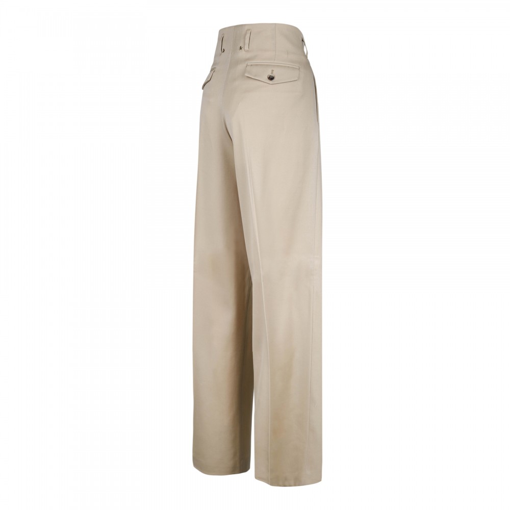 Sand wool gabardine pants