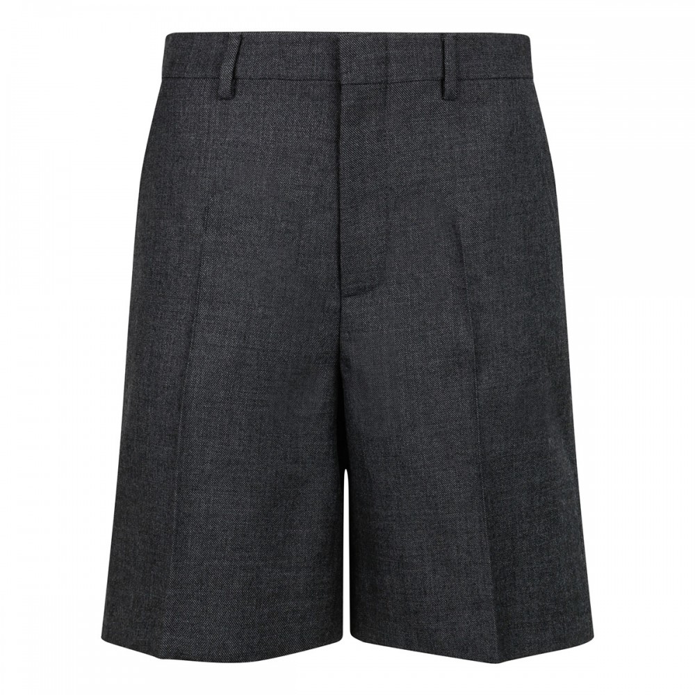 Gray wool grisaille bermuda shorts