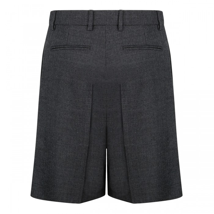 Gray wool grisaille bermuda shorts