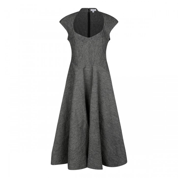 Gray corset flared dress