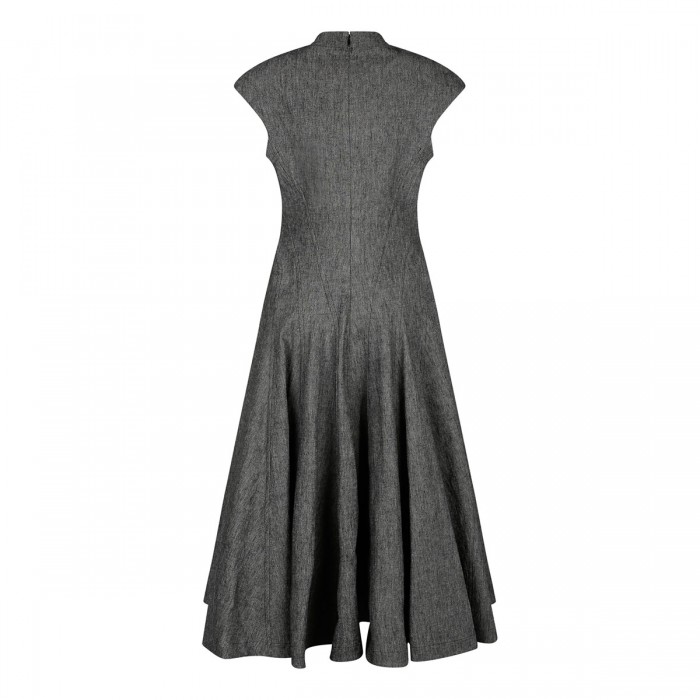 Gray corset flared dress