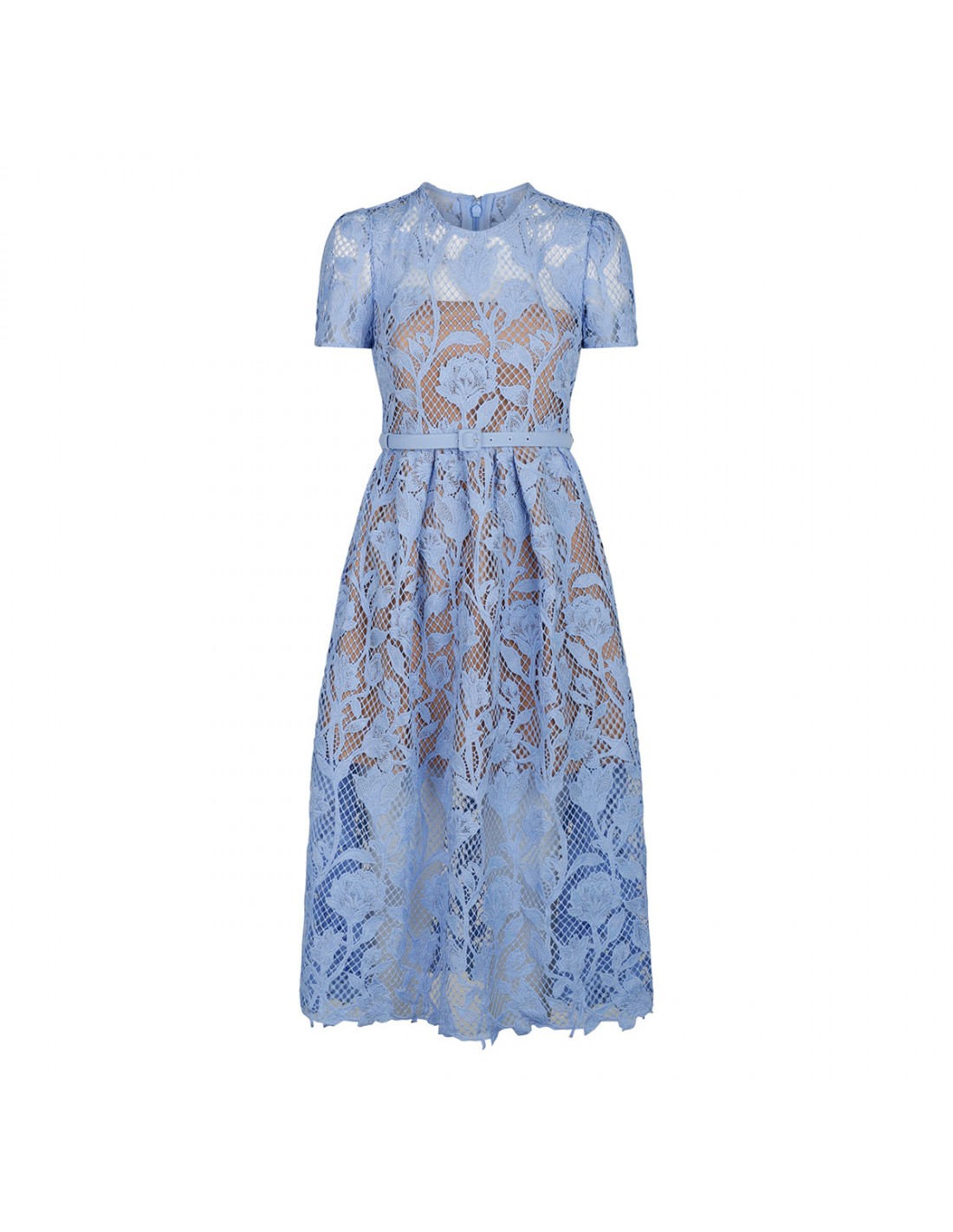 Blue Lily lace midi dress Le Noir Unconventional Luxury