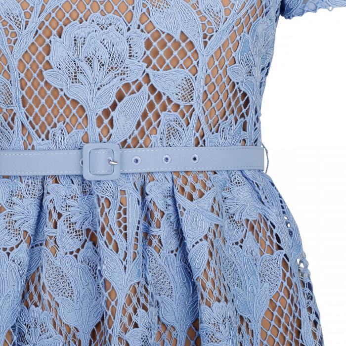 Blue Lily lace midi dress