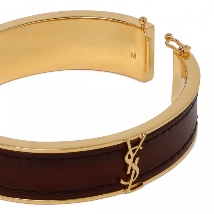 Cassandre leather and metal bracelet