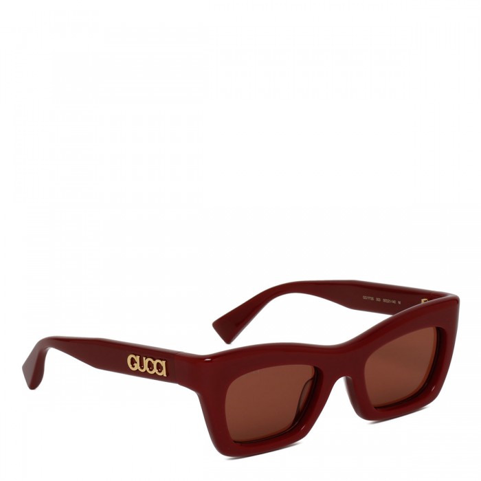 Burgundy rectangular sunglasses