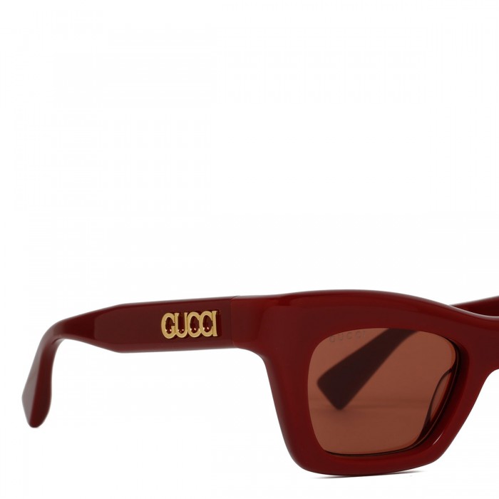 Burgundy rectangular sunglasses