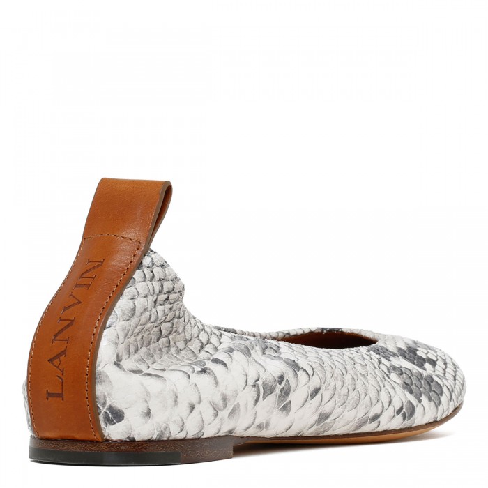 Python embossed leather ballerinas