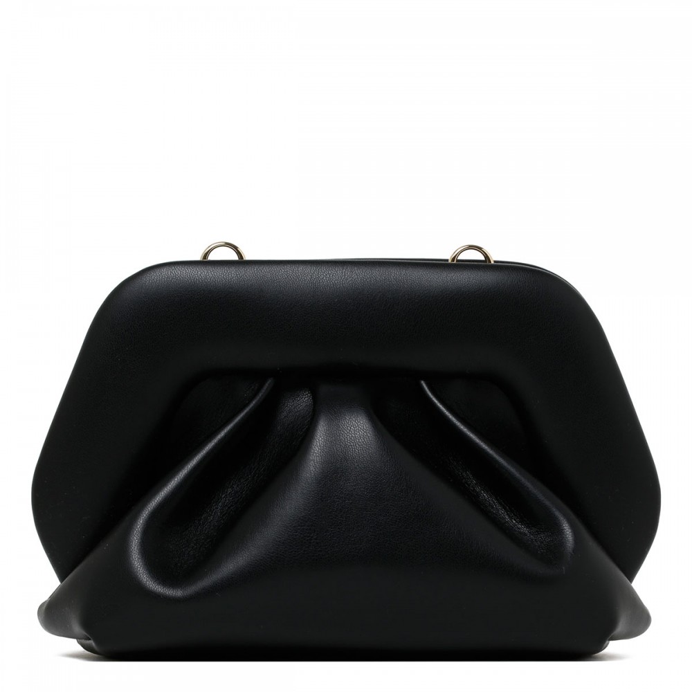 Gea black vegan fabric clutch bag