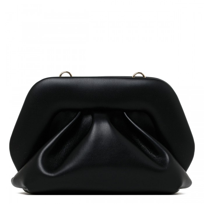 Gea black vegan fabric clutch bag