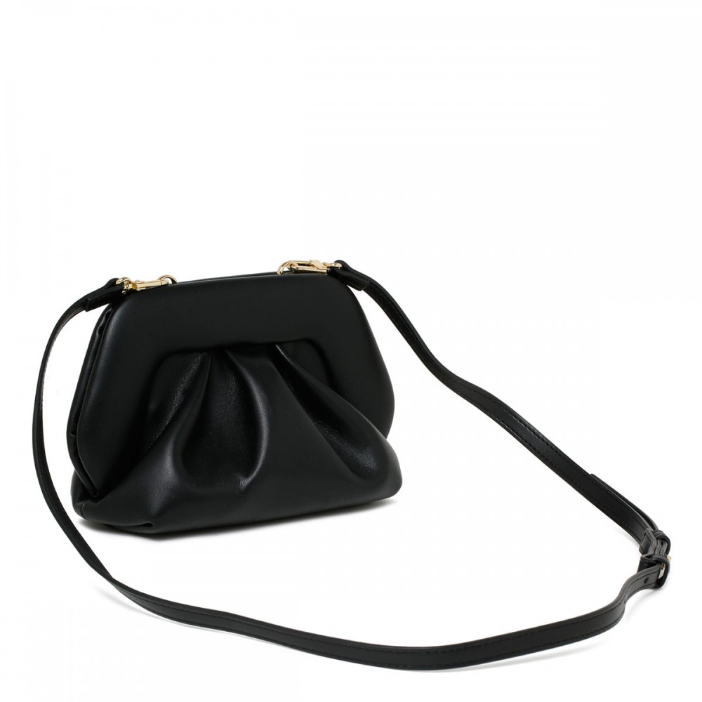 Gea black vegan fabric clutch bag