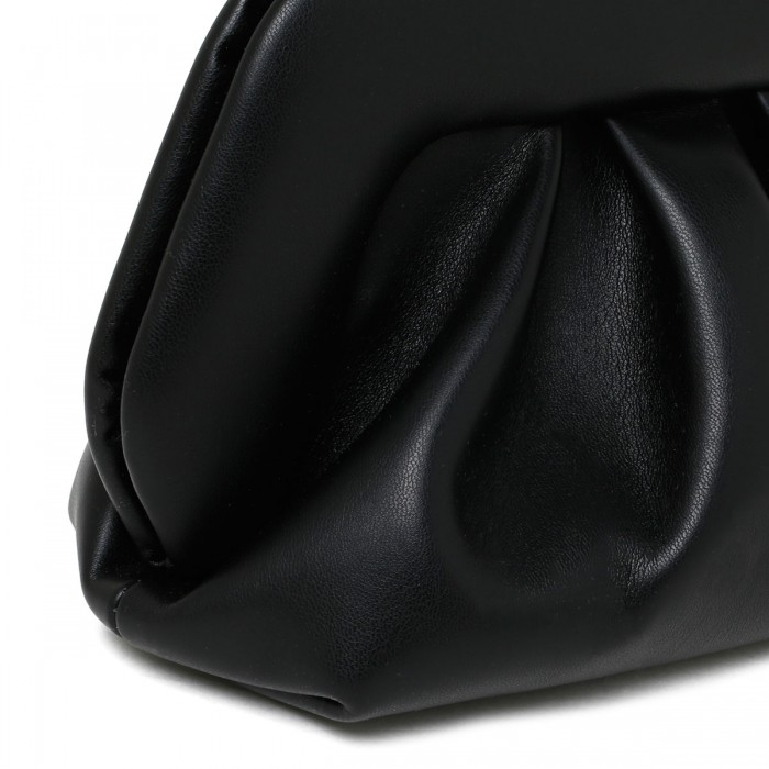Gea black vegan fabric clutch bag