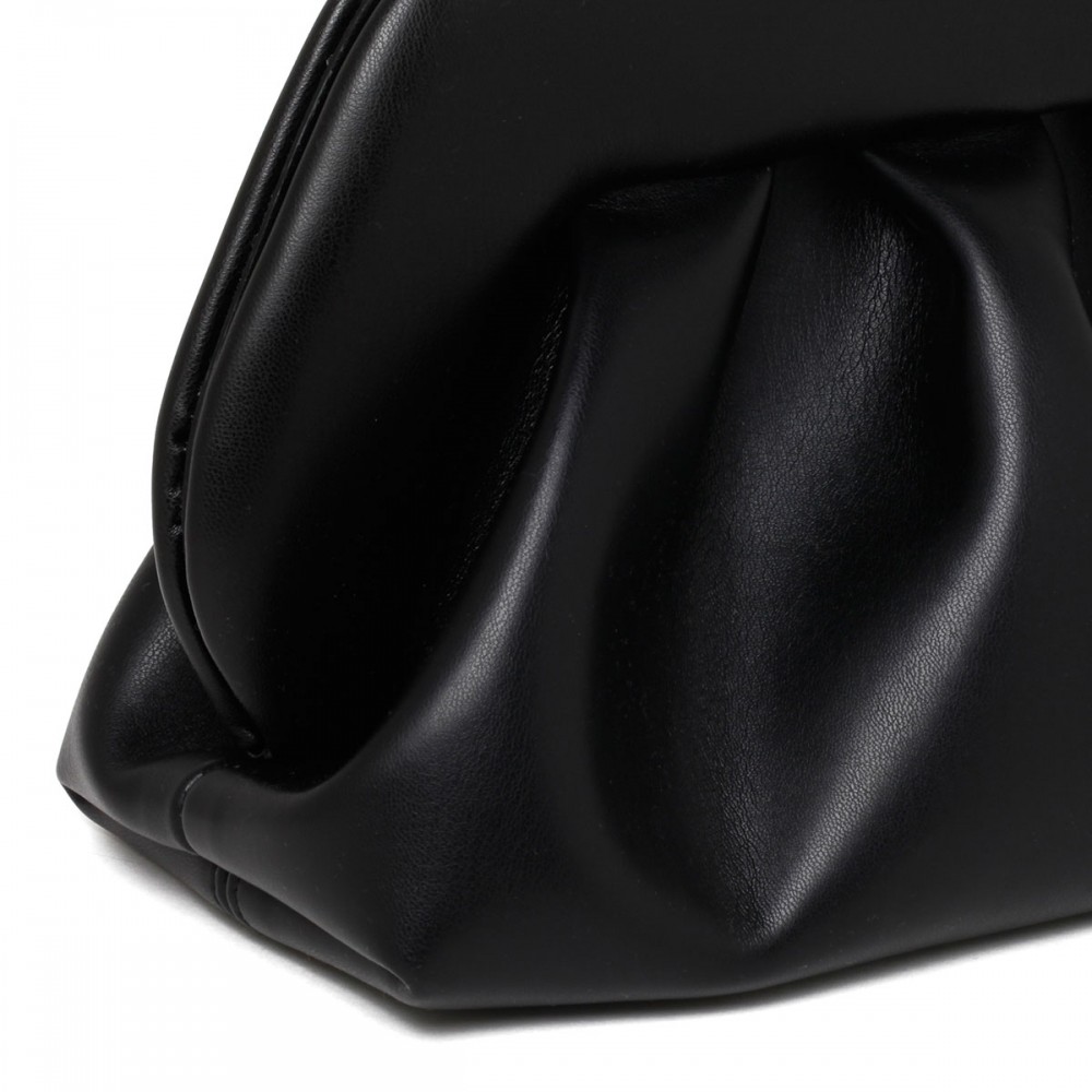 Tia black vegan fabric clutch bag