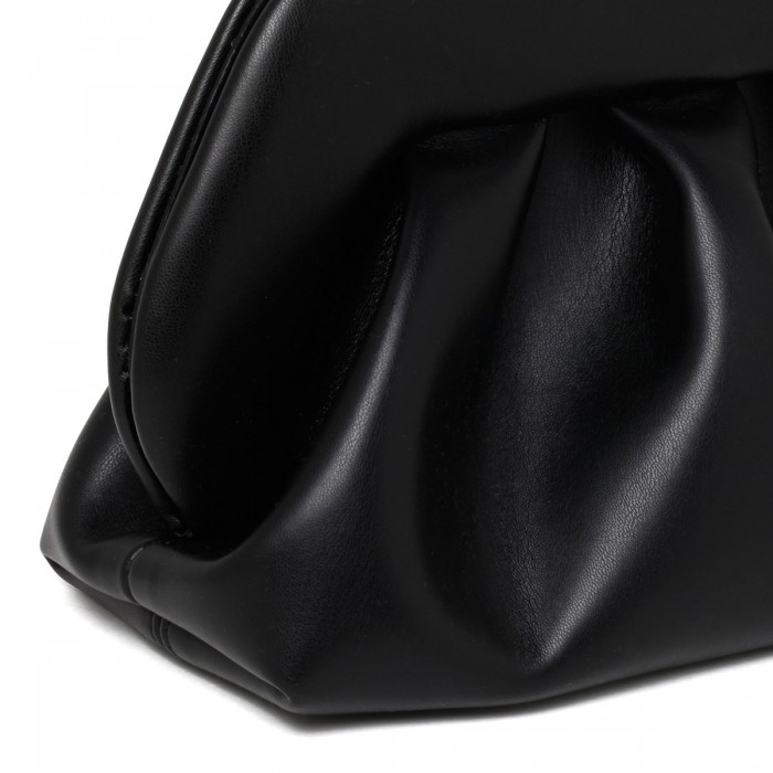 Tia black vegan fabric clutch bag