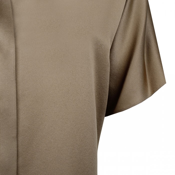 Coffee hue silk blouse